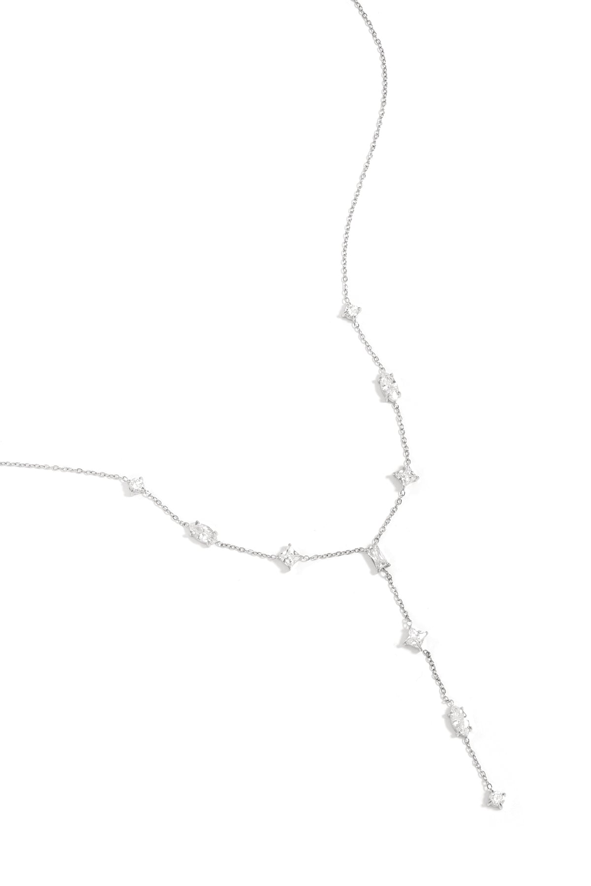 Y-line necklace with stones