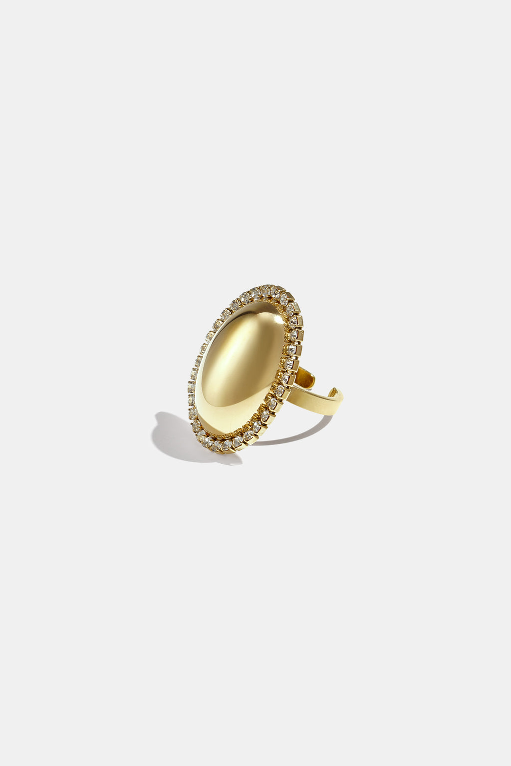 Oval statement ring surrounded by stones