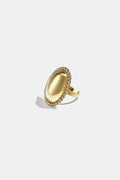 Oval statement ring surrounded by stones