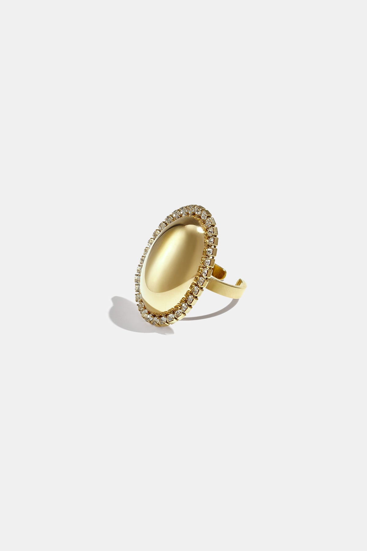 Oval statement ring surrounded by stones