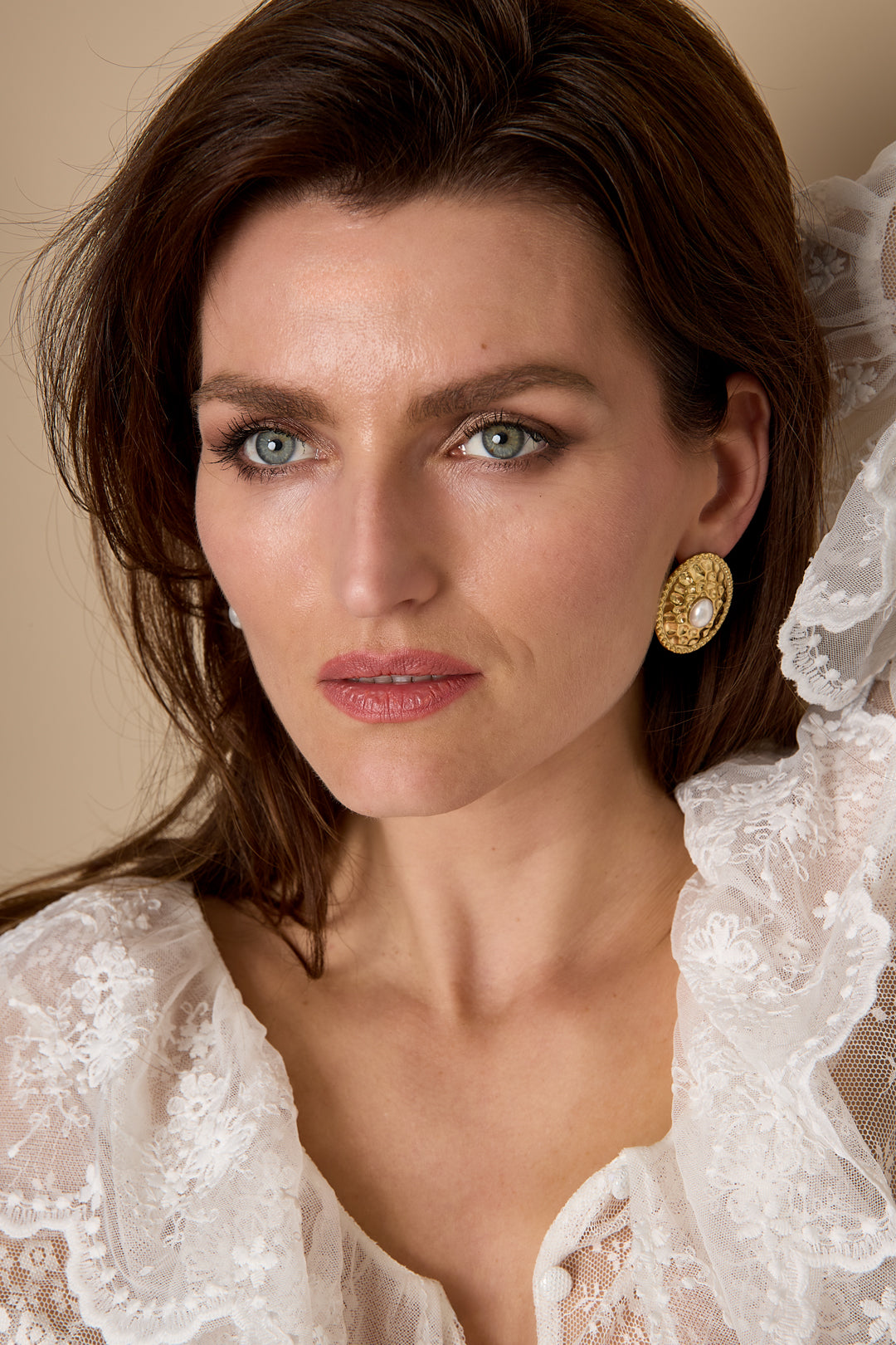Stainless Steel Stud Earrings hammer pattern Casual Daily Simple Series Women's jewelry