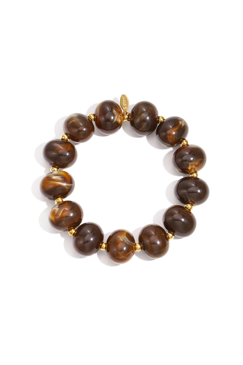 Elastic beaded bracelet with large beads