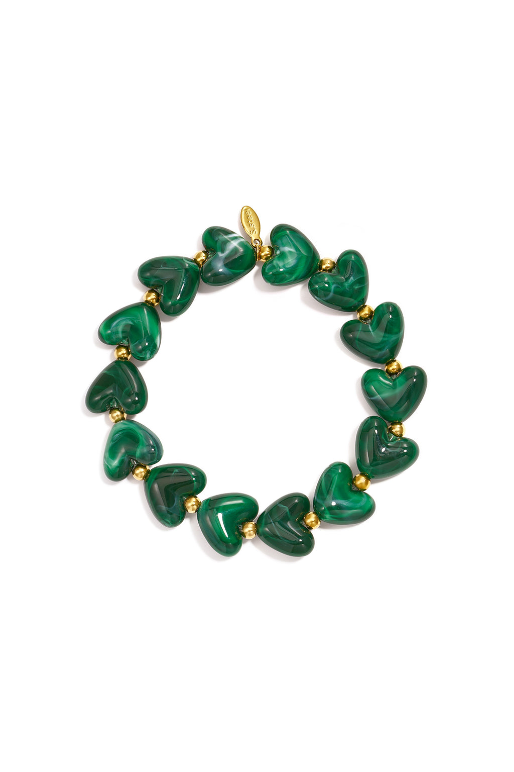 Elastic heart beaded bracelet
