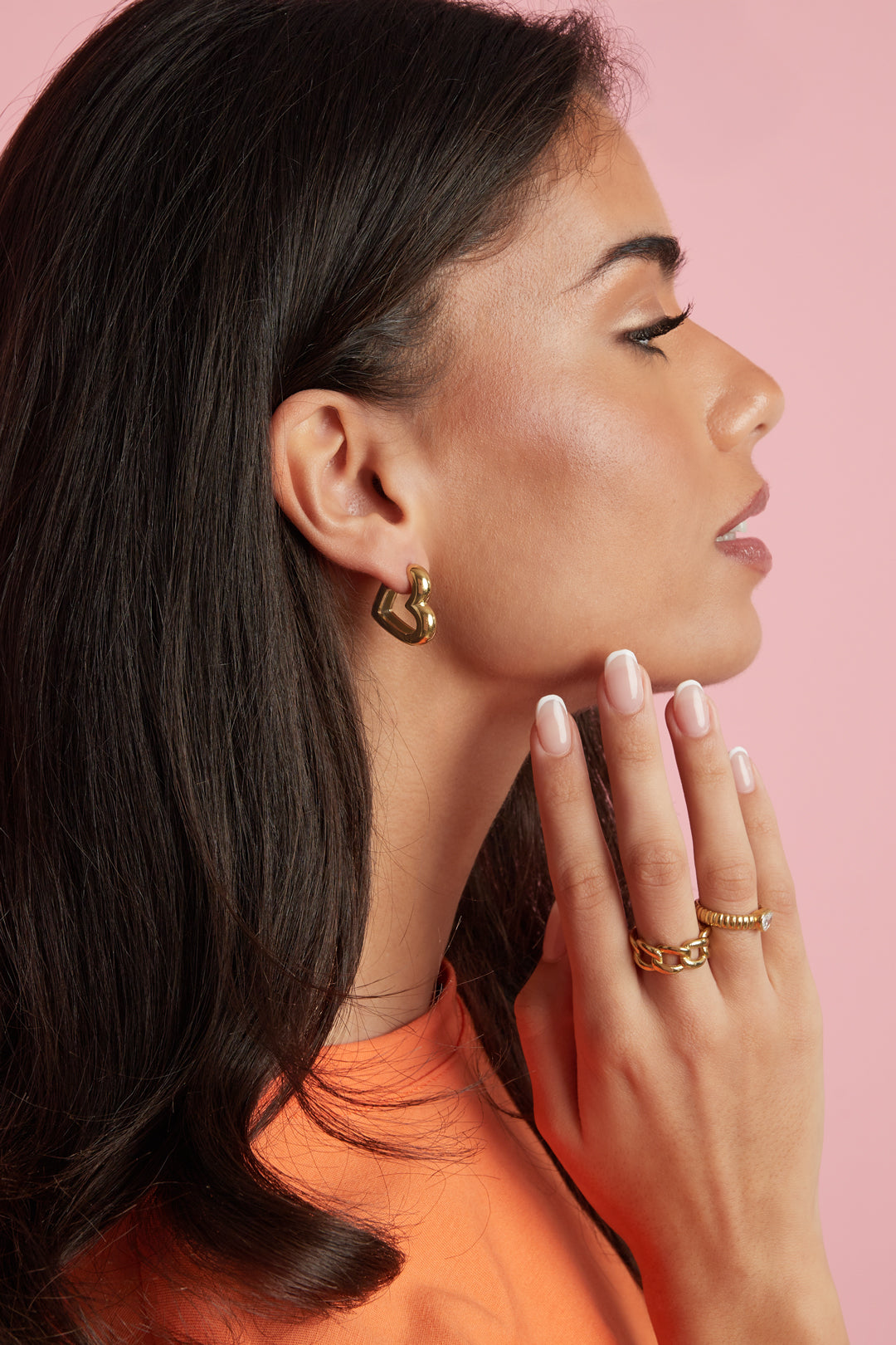 Heart-Shaped Hoop Earrings in Three Sizes