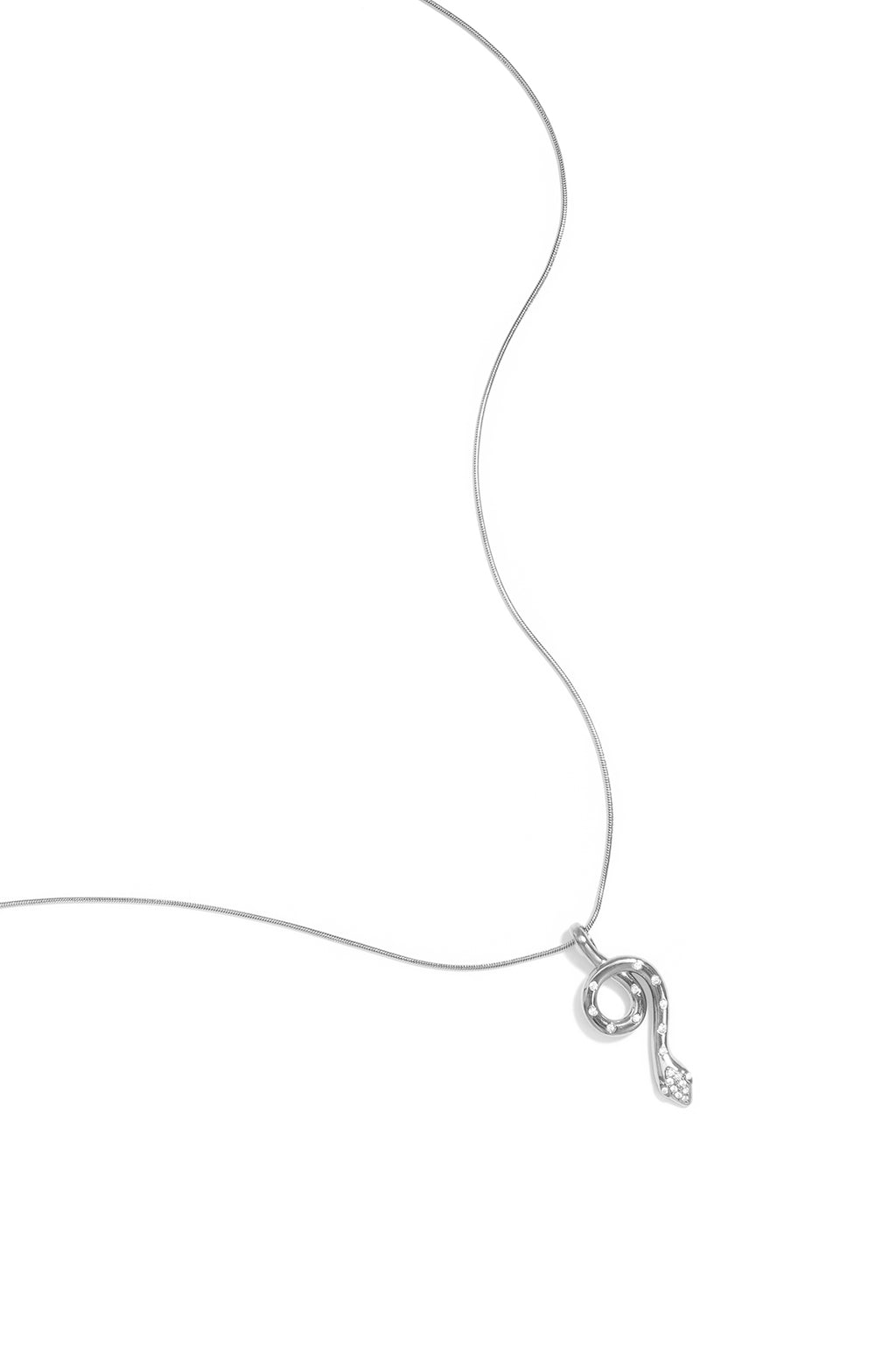 Necklace with covered snake charm