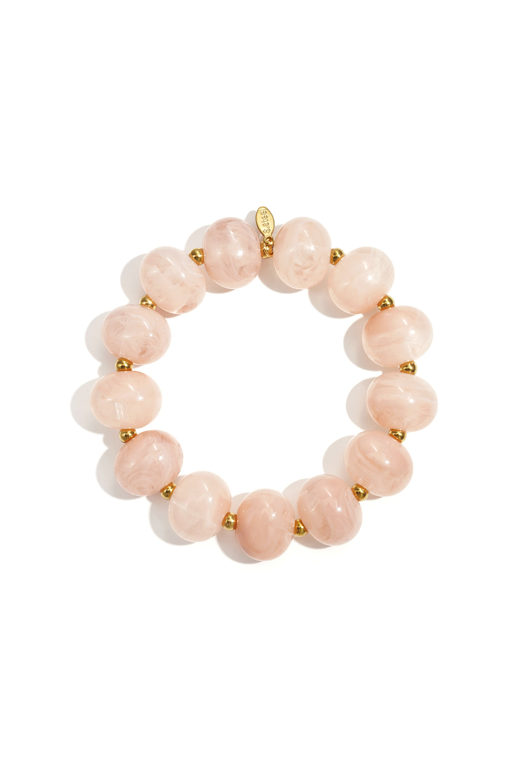 Elastic beaded bracelet with large beads