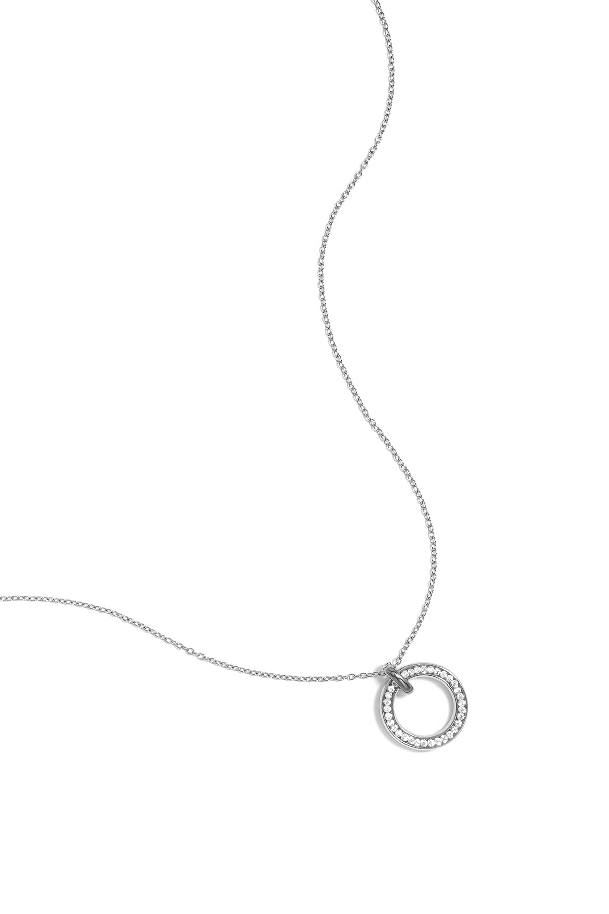 Necklace with inlaid circle