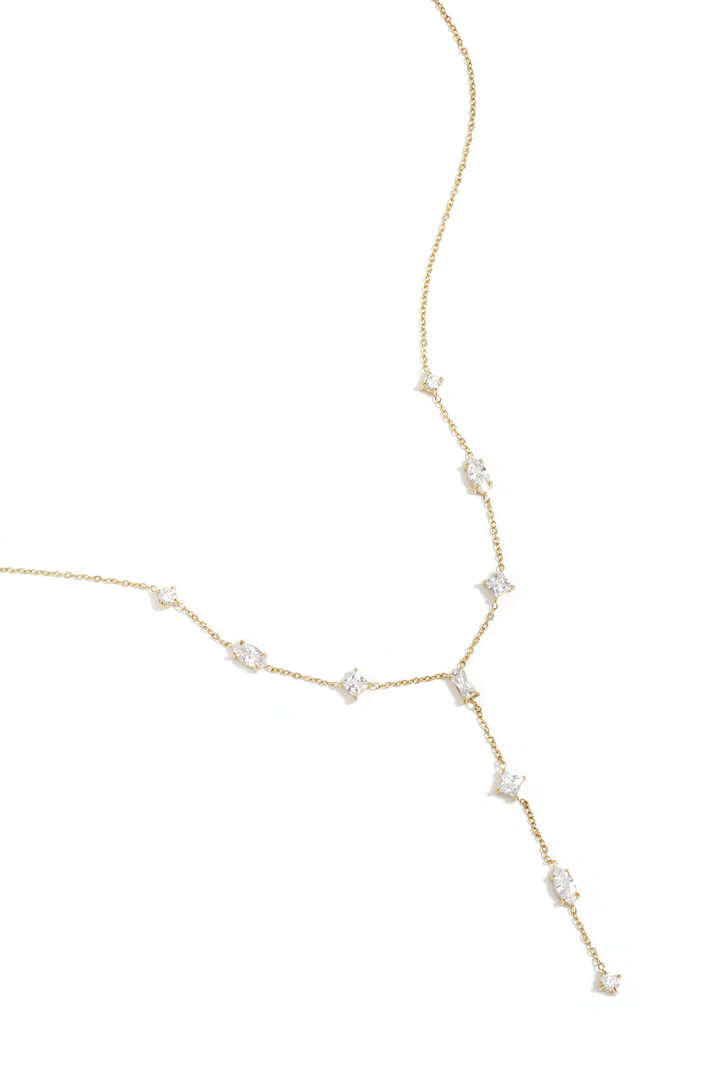 Y-line necklace with stones