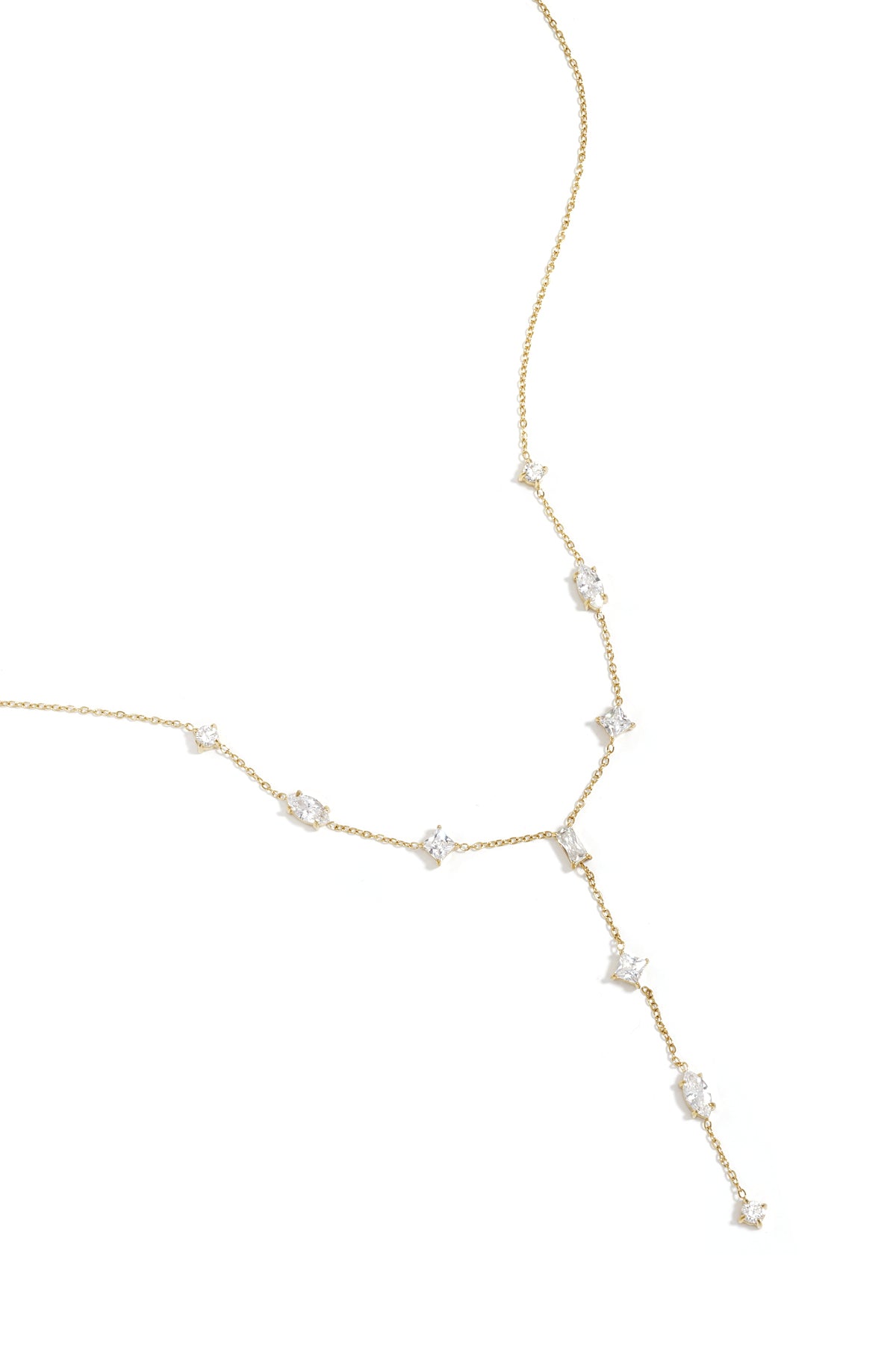 Y-line necklace with stones