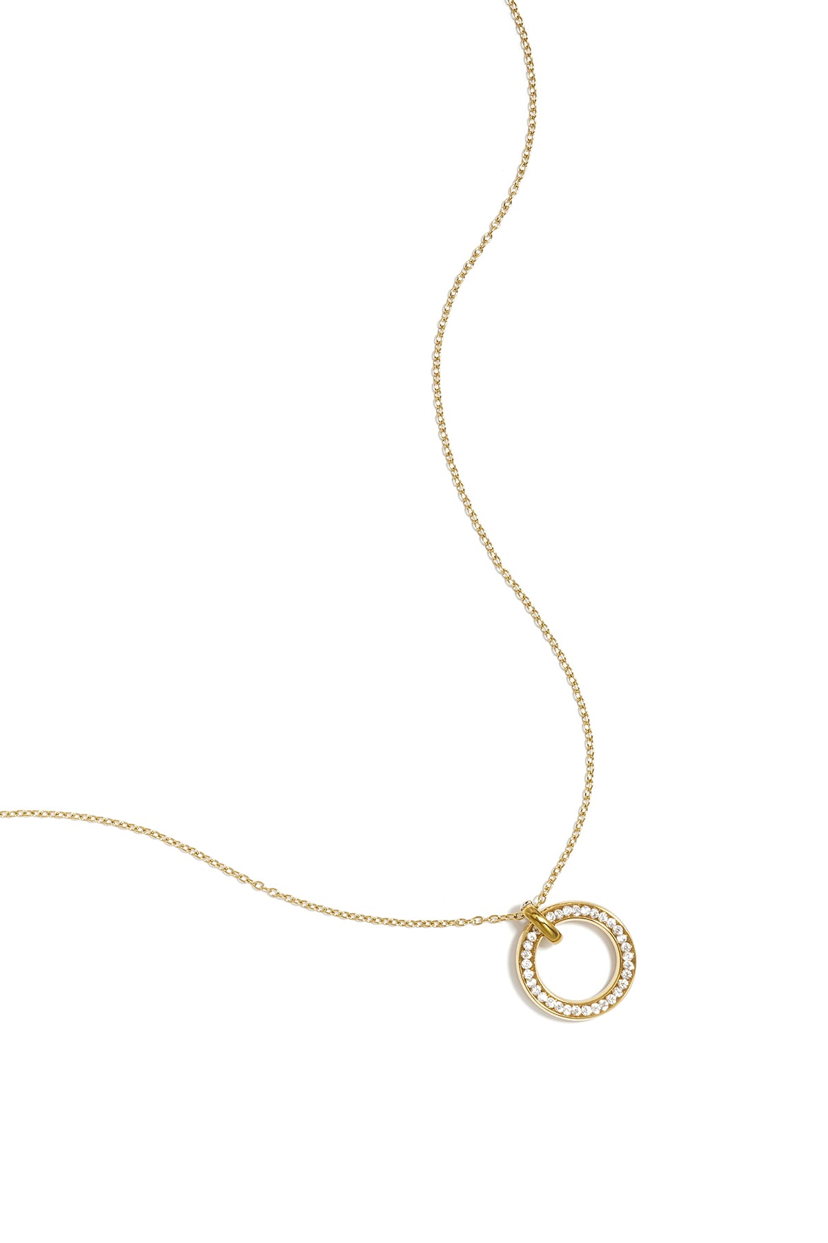 Necklace with inlaid circle