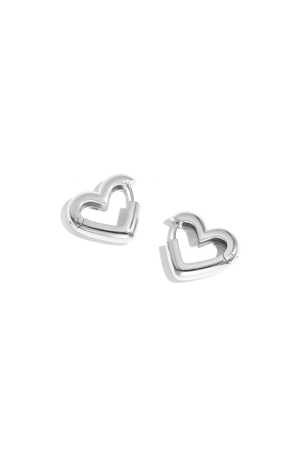 Heart-Shaped Hoop Earrings in Three Sizes