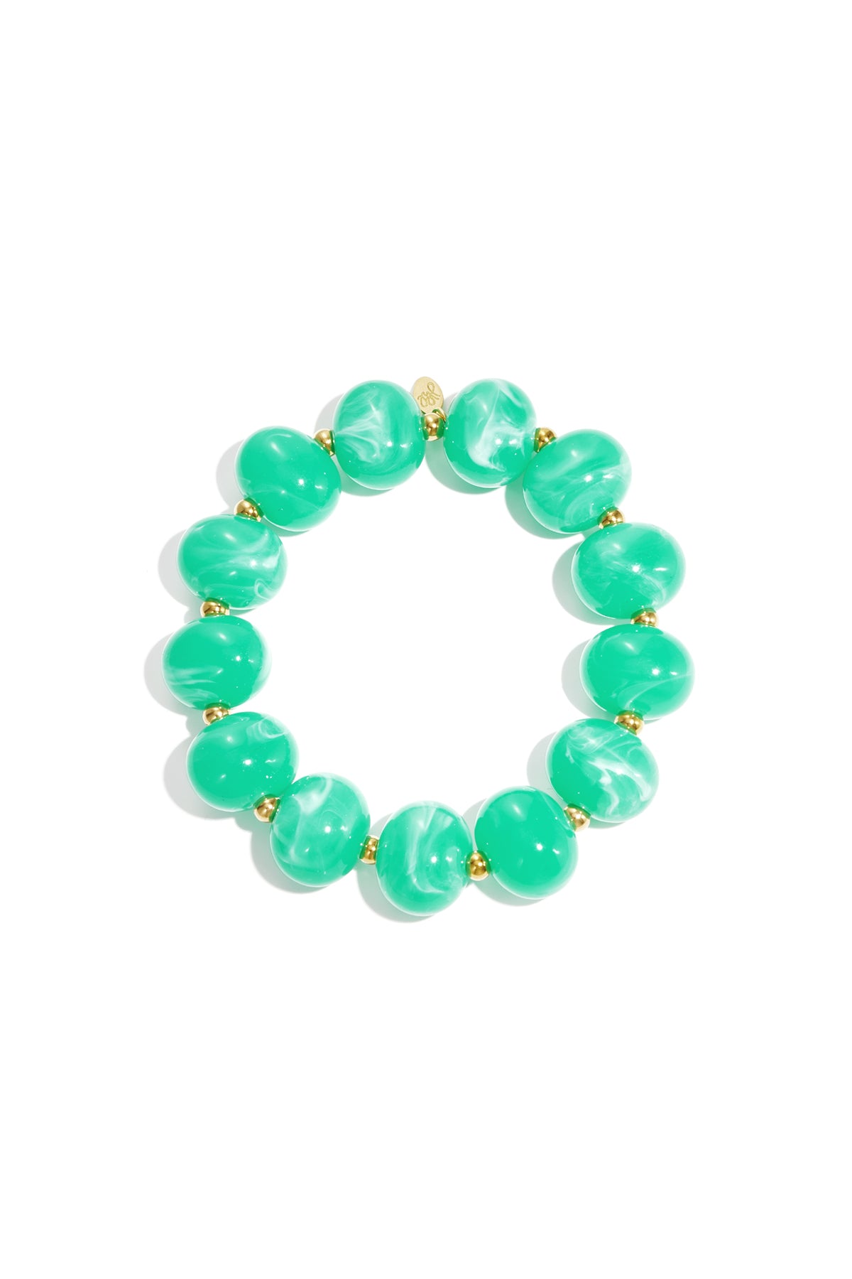 Elastic beaded bracelet with large beads
