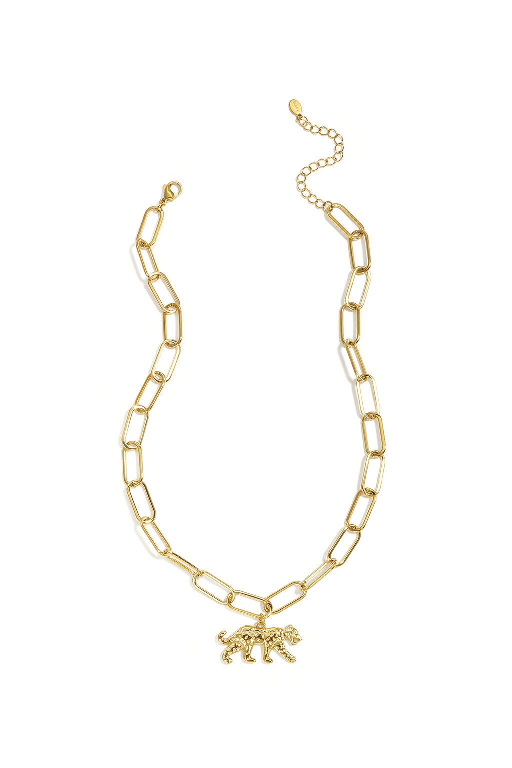 Link chain with panther charm