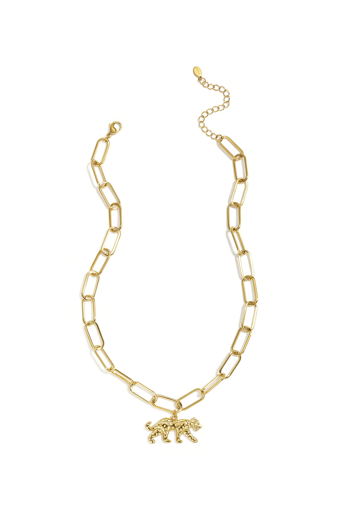 Link chain with panther charm