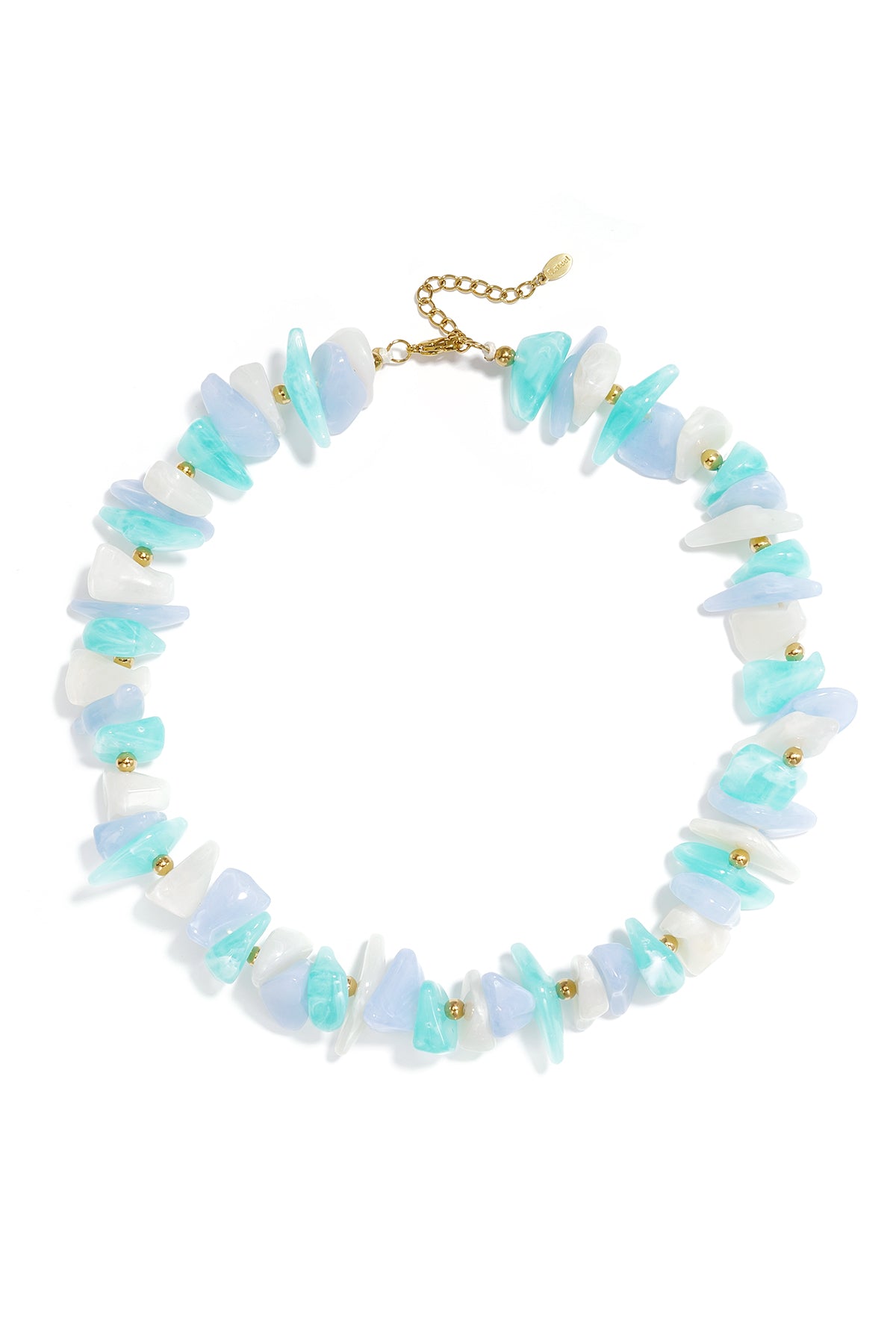 Beaded necklace with different shapes and colors of stones