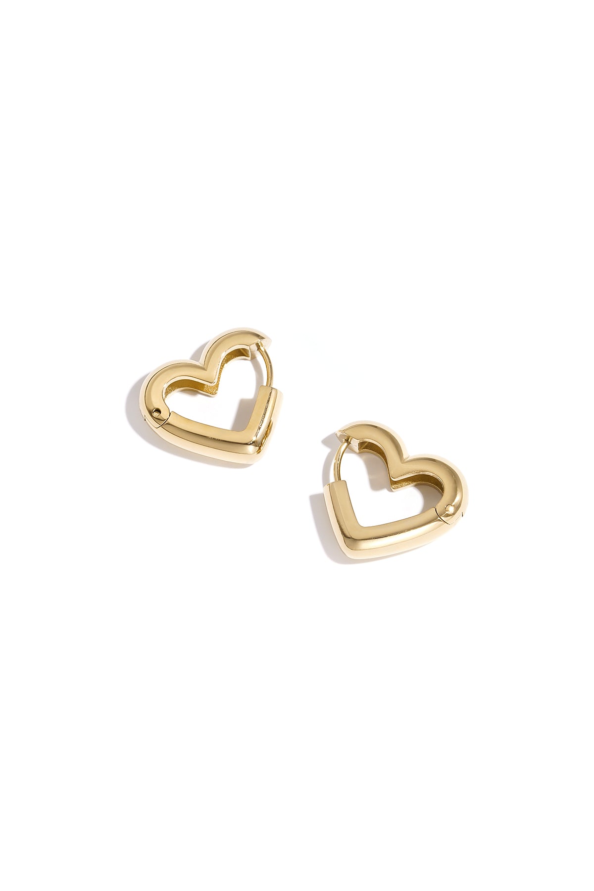 Heart-Shaped Hoop Earrings in Three Sizes