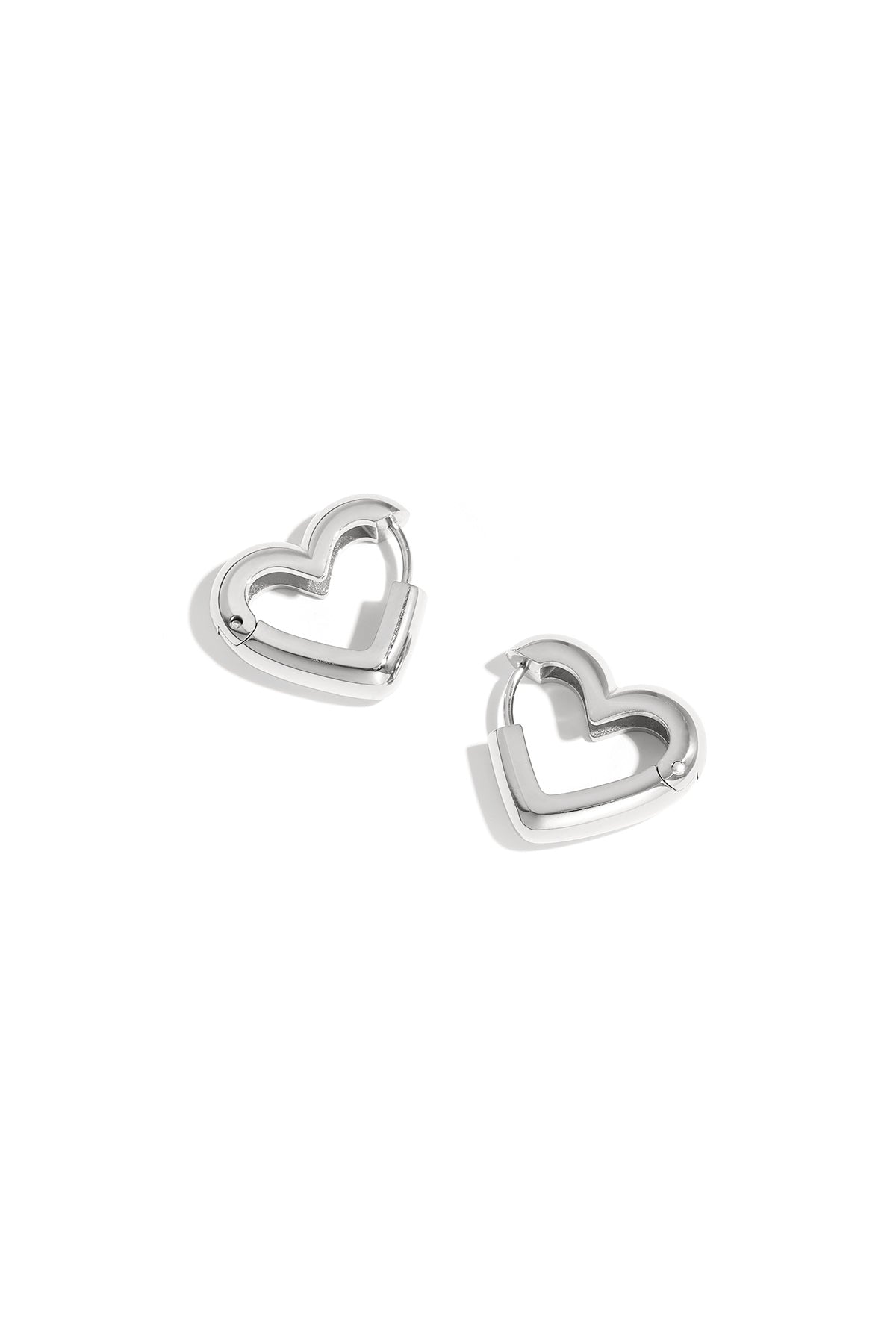 Heart-Shaped Hoop Earrings in Three Sizes